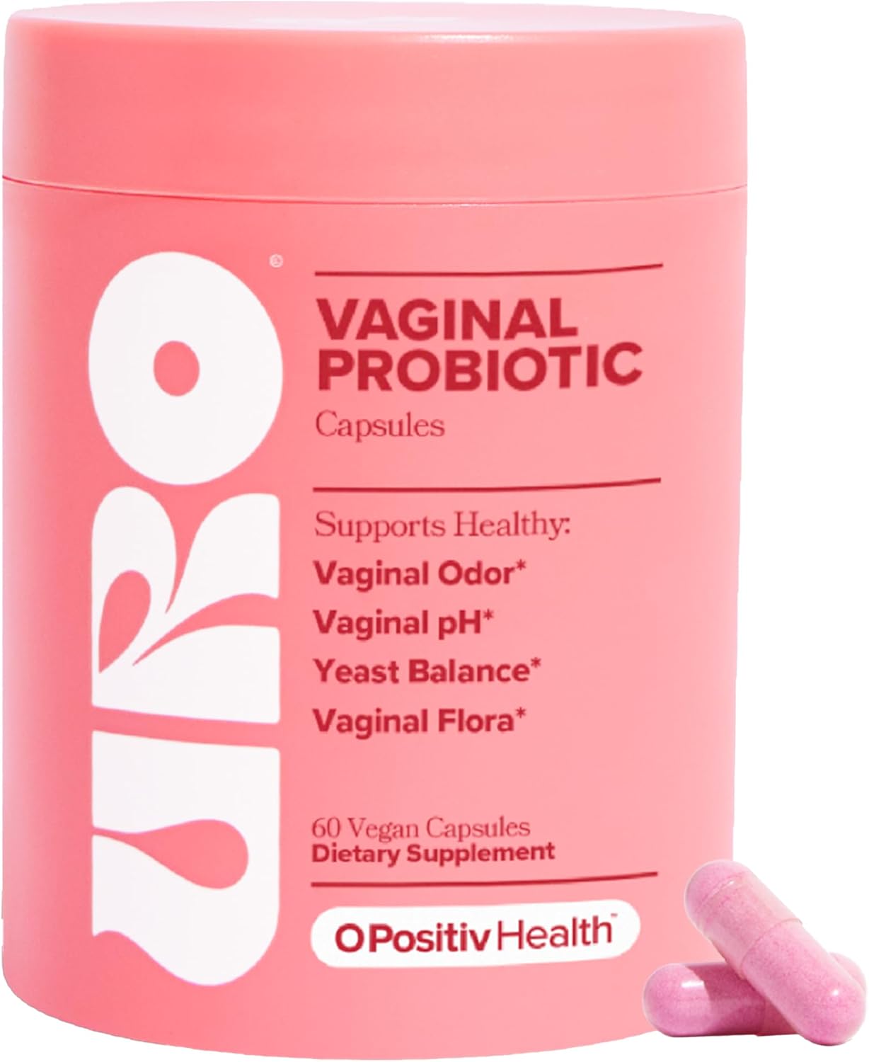 URO Vaginal Probiotics for Women pH Balance with Prebiotics & Lactobacillus Probiotic Blend – Women’s Vaginal Health Supplement – Promote Healthy Vaginal Odor & Vaginal Flora, 60 Count (Pack of 1)